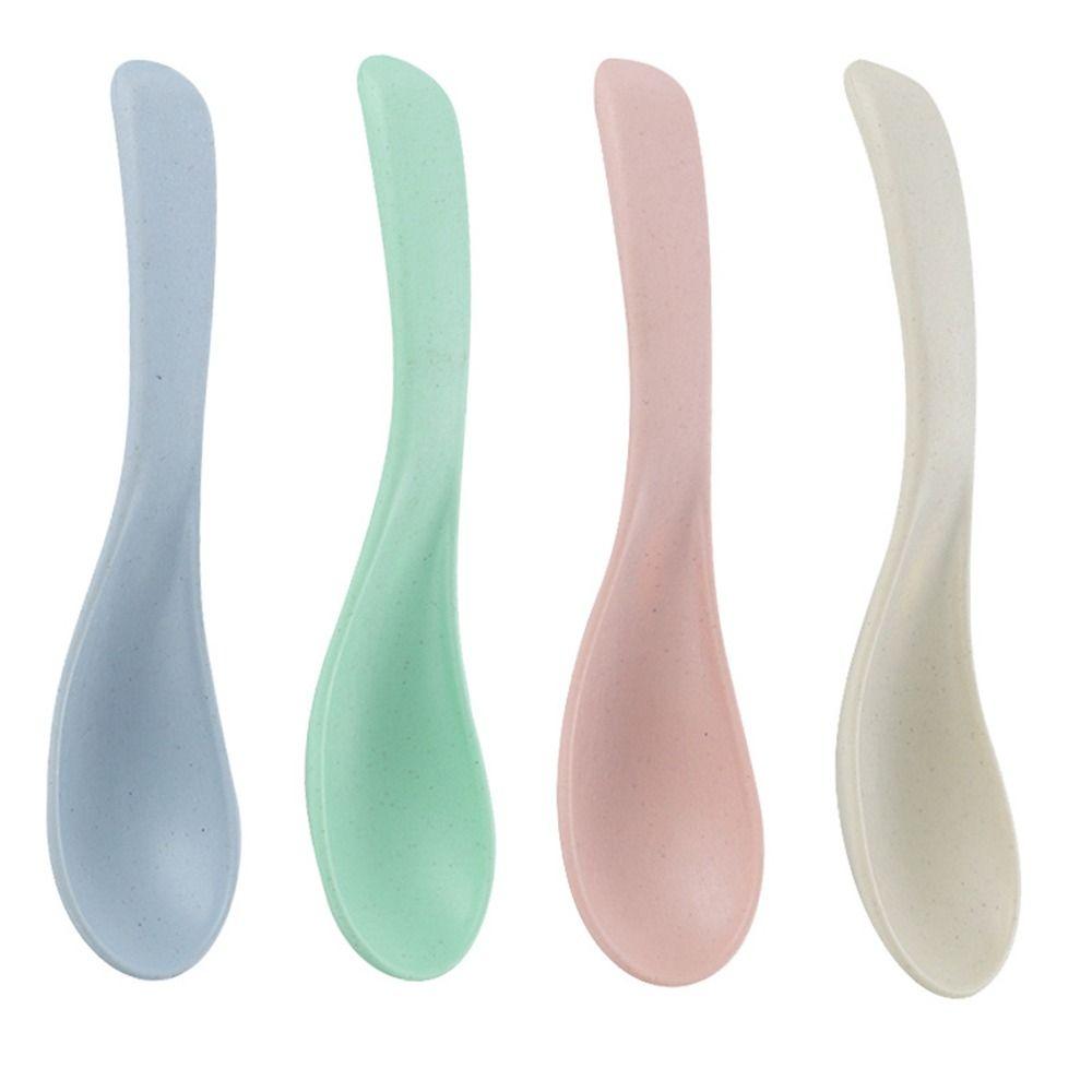 Eco Friendly Kitchen Kids Soup Spoon Wheat Straw Tableware Long Handle
