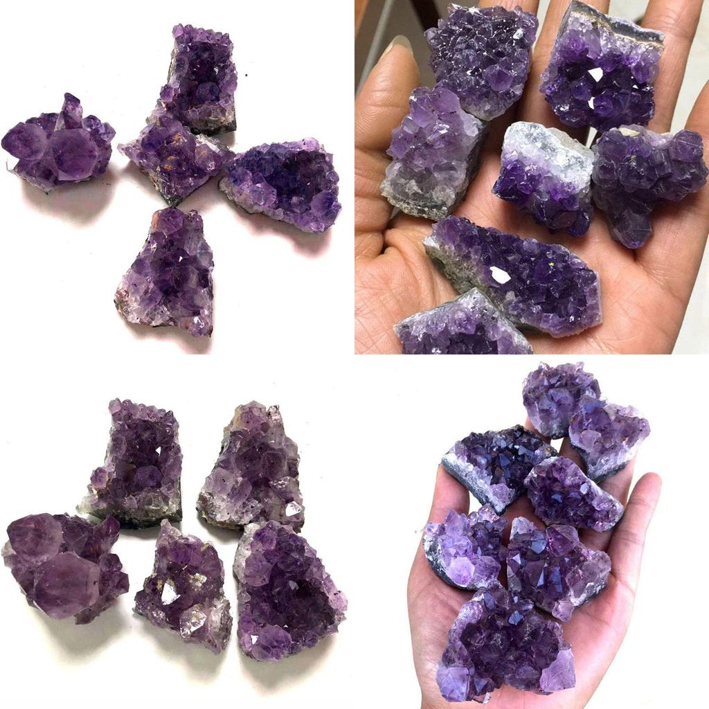 Natural Quartz Amethyst Geode Druzy Crystal Cluster Healing Decor Specimen