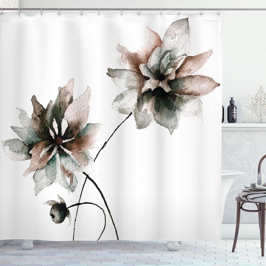 Черно-белая шторка для душа туманные высокие деревья лесной массив природный ландшафт ткань украшение для ванной шторка для душа с крючком