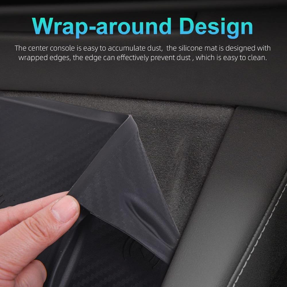 Силиконовый коврик для беспроводной зарядки на центральной консоли, силиконовый чехол для панели беспроводной зарядки, детали из углеродного волокна