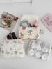 Cute Cartoon Bowknot Print Women's Zipper Change Bags Quilted Plaid Ladies Portable Clutch Storage Bag Female Multi Pocket Purse