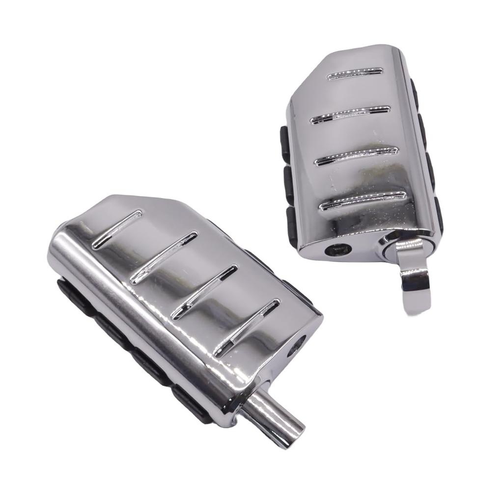 ZCJSZP 1 Pair Foot Peg Mount, Footrest, Foot Peg, Suitable for Softail Dyna, Sportster XL (Style 2 Silver)