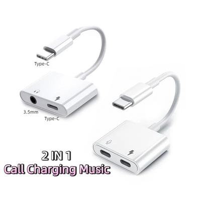 Аудиоадаптер 2-в-1 USB C на разъем 3,5 мм, зарядка Type-C, кабель AUX 3,5 мм для Samsung, Xiaomi, Huawei, разъем для проводных наушников