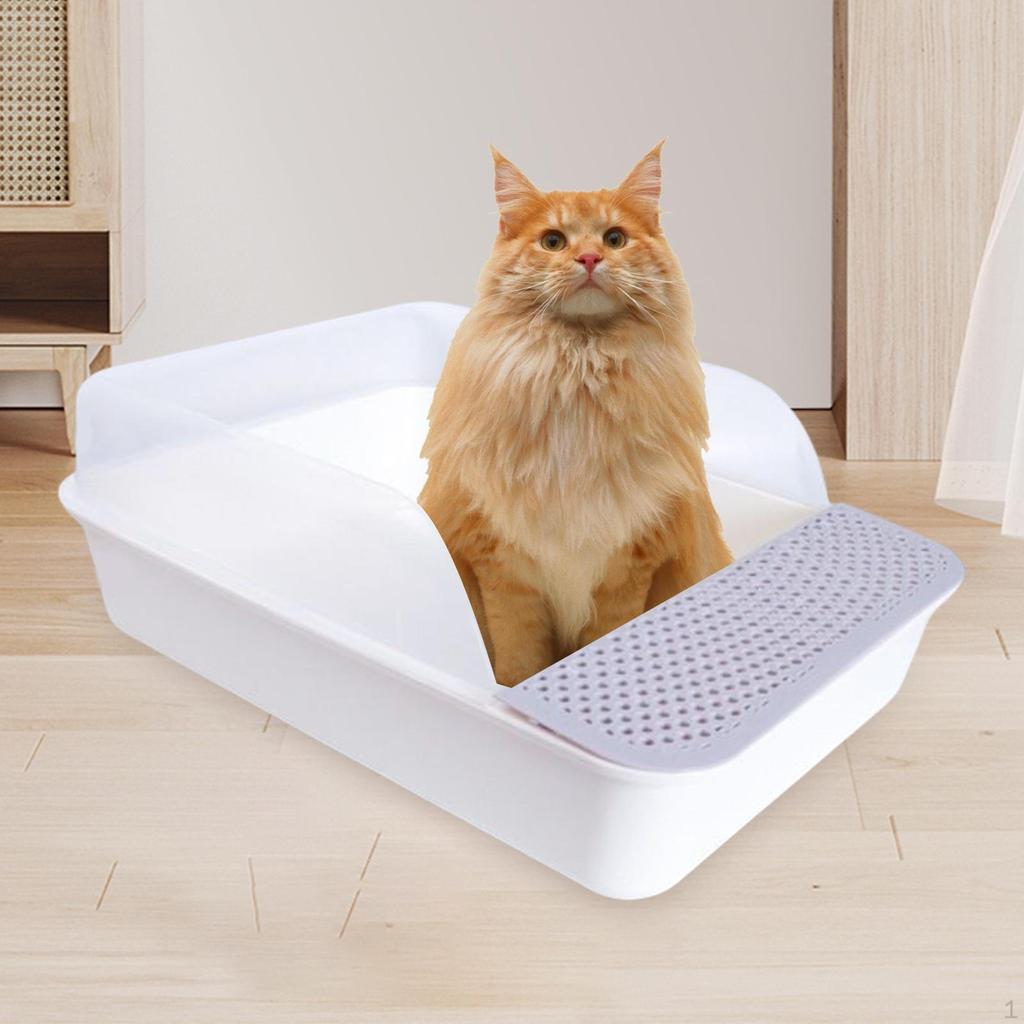 Open Tray Cat Toilet Wear Resistant with High Side Non Anti Splashing Kitty Litter Box Sandbox for