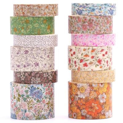 Songdao 12 рулонов цветочного маскировочного скотча Blooming Garden Washi Tape для наборов для DIY, дизайна, для женщин, для упаковки, (Вечерняя Песня)
