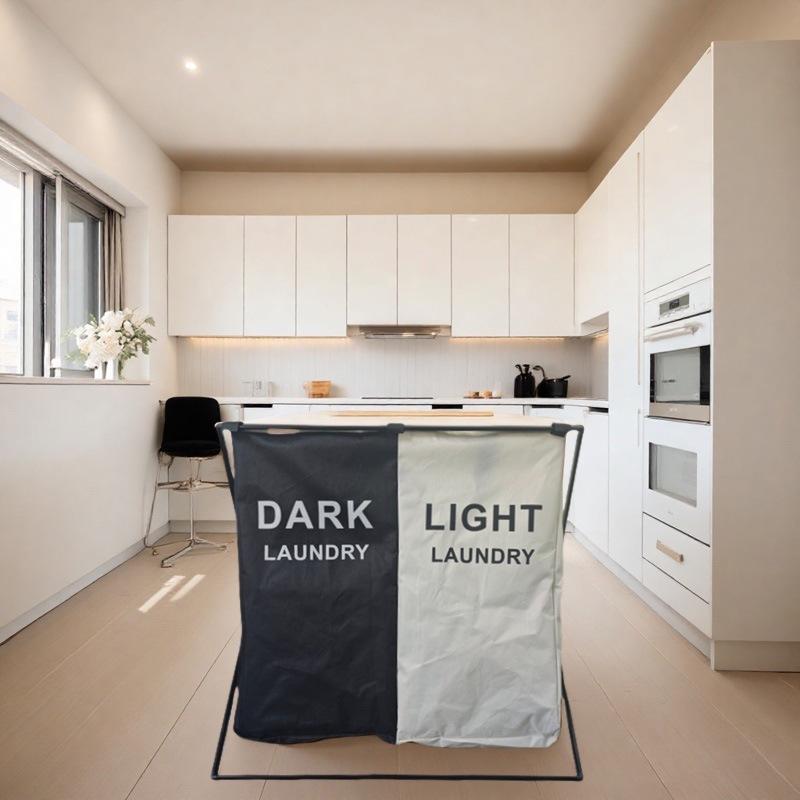 Waterproof Foldable Oxford Cloth Laundry Hamper with Lid for Bathroom Use