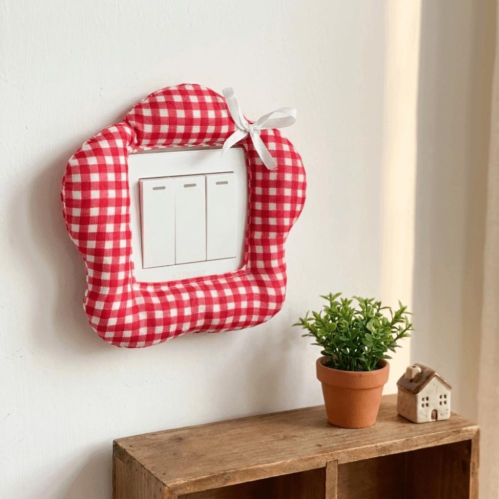 Waterproof Switch Cover Soft Plaid Fabric Switch Protection Kit Wall Switch Cover Home Decoration