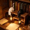 Прихожая Вешалка для ключей 3D-печатный Кот-сиделка на полке с фонариком, причудливая фигурка-крючок для декора Ключей, Декоративная статуэтка на край книги, Креативный настольный