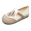 2025 Handmade Women's Old Beijing Embroidered Cloth Shoes with Soft Sole & Hemp Edge, Ethnic Low-Cut Style