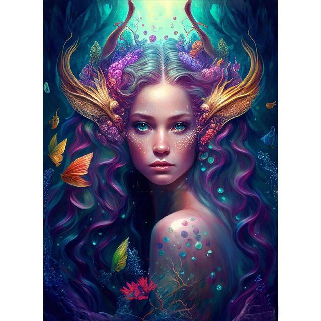 Рыба Фея DIY 5D алмазная живопись Фэнтези Русалка полная алмазная вышивка аниме Красота Алмазная мозаика наборы домашний декор стены