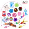 Pet Cat Toy Set 21 Pieces Cat Channel Teaser Cat Stick Plush Mouse Combination Toy
