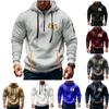 Мужская толстовка с капюшоном с принтом, кардиган на молнии с карманом на рукаве, мужская спортивная повседневная толстовка большого размера