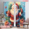 2pcs,2D Plane Printing Popular Curtains Cute Santa Claus Christmas Holiday Season Polyester (without Rod) Decorations Outdoor