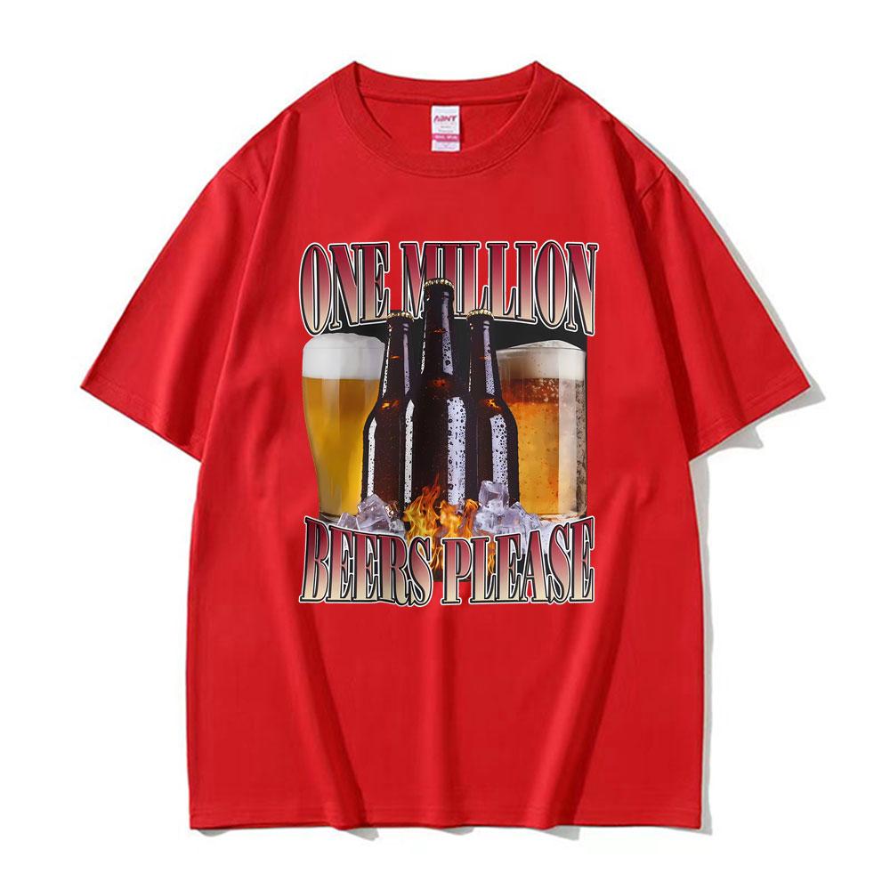 Bar Party Humor Funny Drinking Beer Please Graphic TShirt High Street Pop Short Sleeve T Shirts Unisex TShirt