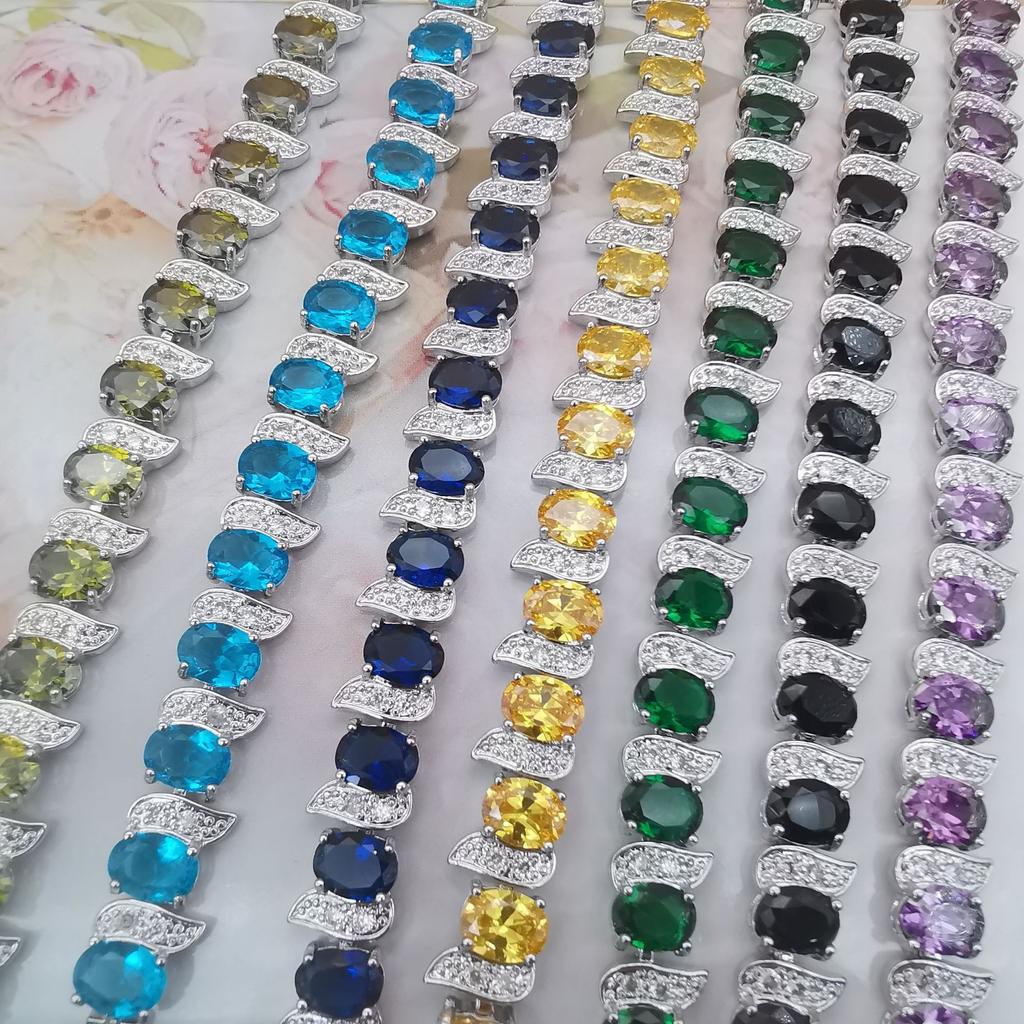 Браслет «Куриная ножка» имитация Танзании Европейский и Американский браслет с покрытием из платинового кристалла для женщин Роскошный многоцветный