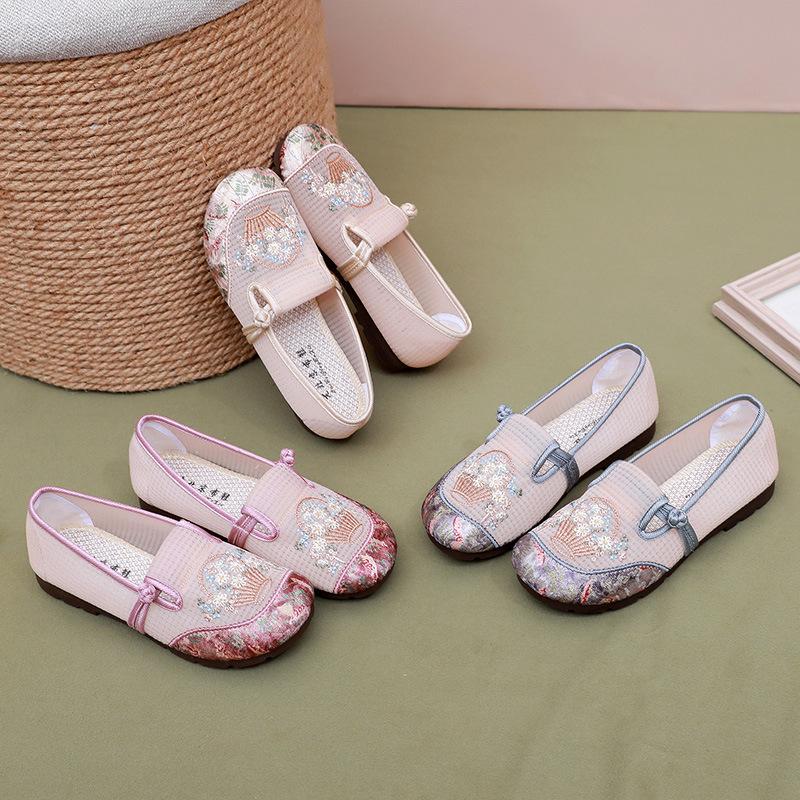 Summer New Ethnic Style Embroidered Shoes Fashionable Women's Mesh Shoes Hollow Breathable Comfortable Leisure