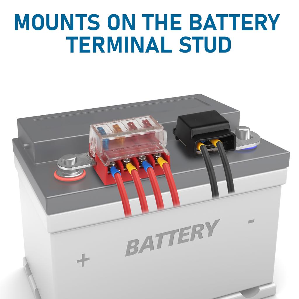 M10 100A 32V 4 Circuit Kit ST Blade Fuse Block Battery Terminal Mount Busbar Boating Equipment For Car Yacht Truck