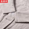 Мужская однотонная льняная рубашка с коротким рукавом Hengyuanxiang