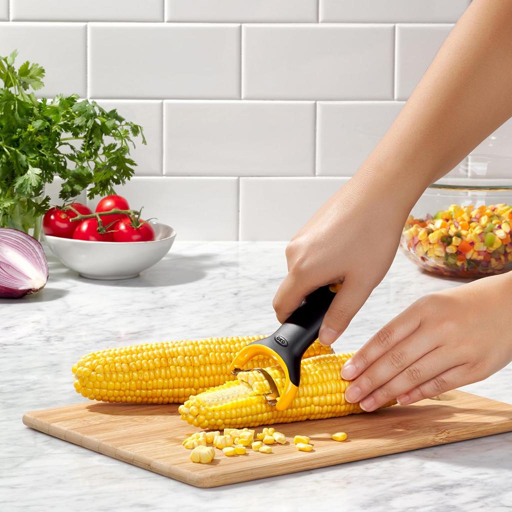OXO Corn Peeler Mini из нержавеющей стали для резки кукурузы