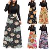 Womens Long Sleeve Halloween Loose High Waist Wedding Holiday Party Splice Maxi Dresses