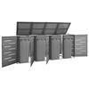 VidaXL Shelter for Four Bins 276.5x77.5x115.5 Cm Stainless Steel, Stainless Steel, Anthracite
