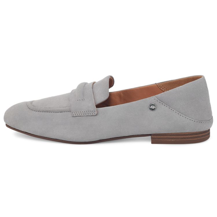 UGG Janaya Leather Chunky Heel Loafers Women Loafers Pebble-Grey 1128414-CBSD