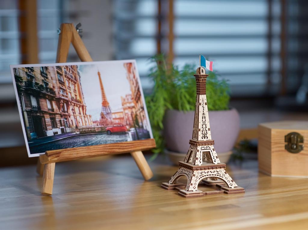 Ugears Eiffel Tower 70249 Wooden Puzzle No Glue or Tools Required 3D Puzzle Includes Assembly Instructions - - - - Beginner-Friendly