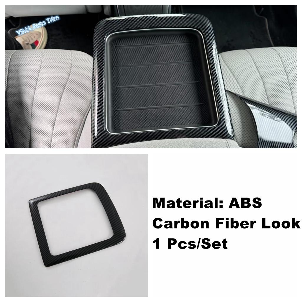 Carbon Fiber Hand Brake Button / Gear Shift / Water Cup Cover Trim For Mercedes Benz E-Class W214 E300 2024 2025 ABS Accessories