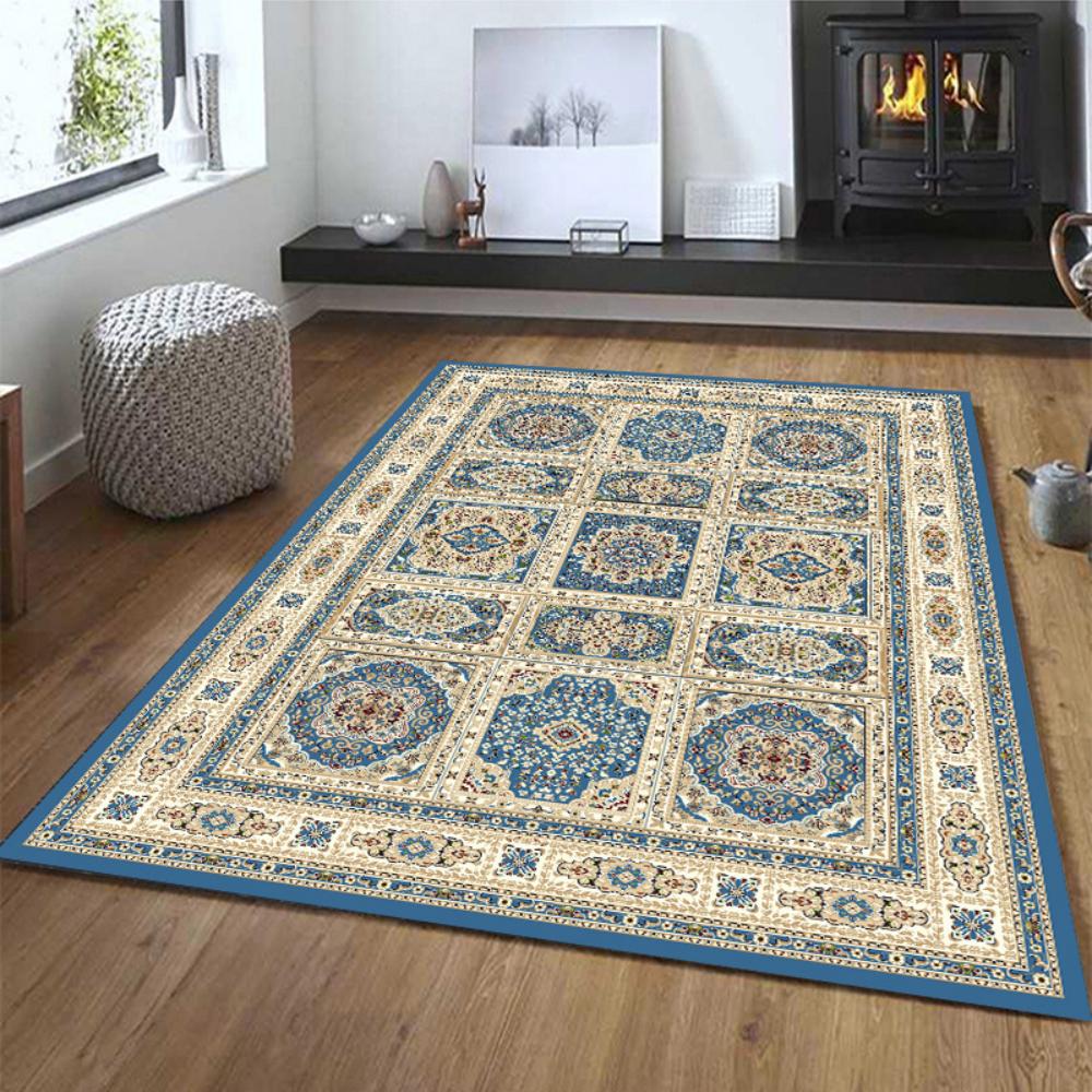 Washable Vintage Persian Style Carpet, Lightweight Floor Mat for Bedroom & Living Room, Soft Comfortable Modern Vintage Rug