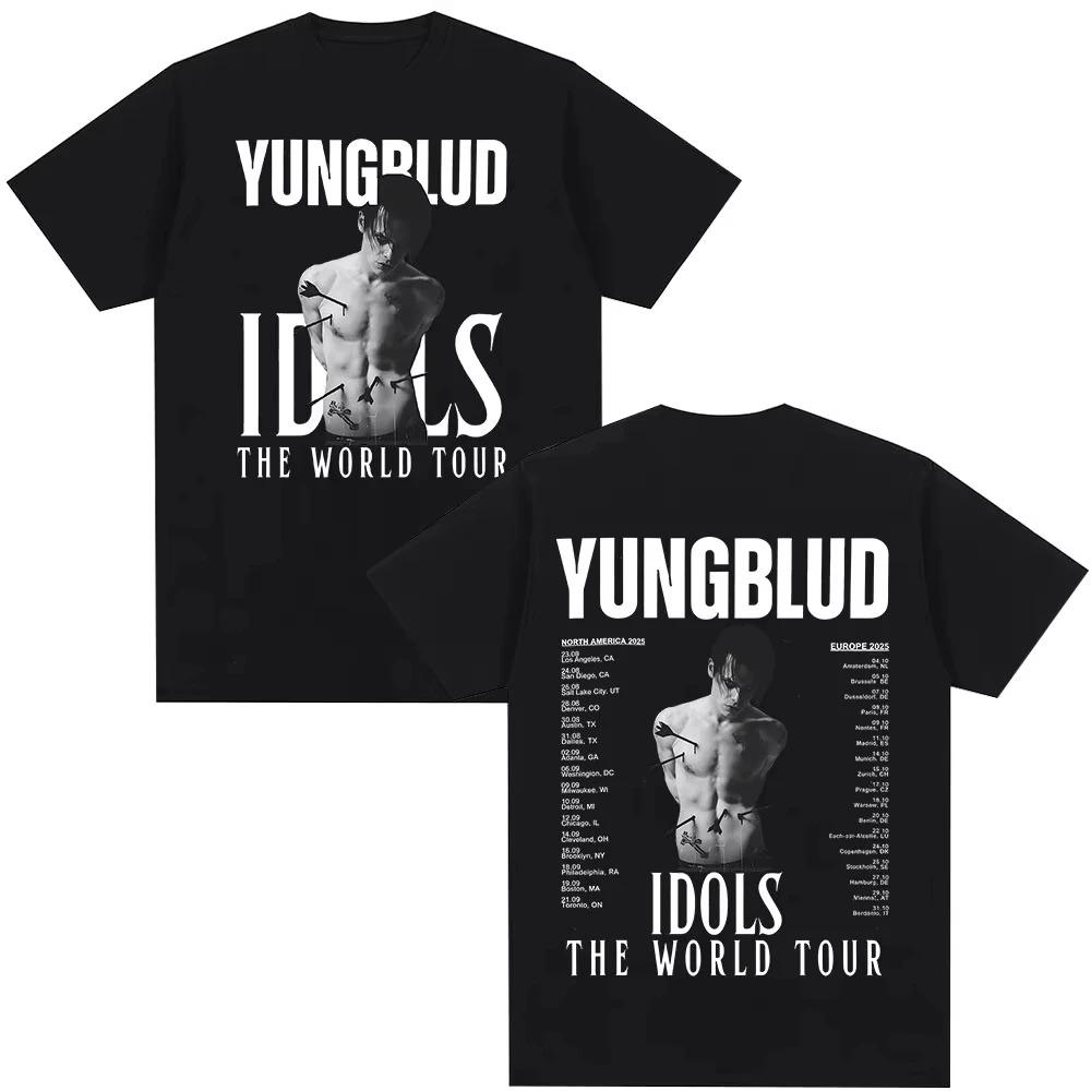 Yungblud IDOLS Мировой Тур 2026 Футболка Мужская Женская Хип-Хоп Короткий Рукав Футболки Повседневная Хлопок Оверсайз Футболка Уличная Одежда