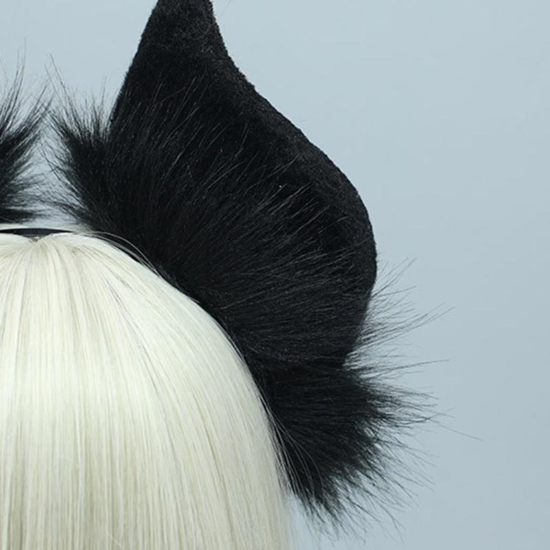 Fauxs Furry Cats Ear Headbands Animes Fauxs Furs Bat Ear Headbands Halloween Cosplays Costume Animal Furry Ears Hair Hoop