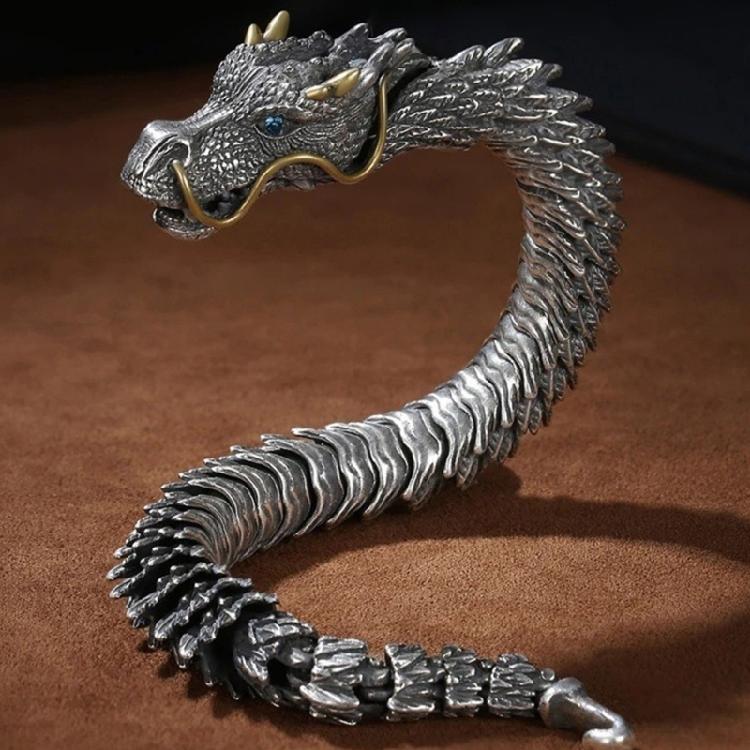 Trendy Loong Copper Bracelet Trendy Dragon Motifs Copper Bangles Stylish Wristband for Unique Style Statement