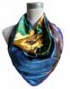 2015 Square Polyester Silk Scarf New Sunflower Pattern 90*90cm Ladies' Satin Sqaure Scarves Printed New Style Women Headscarf
