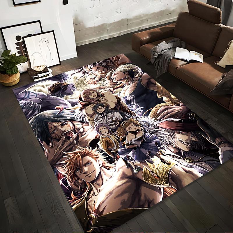 Anime Style Characters Collage Design Rug Non-slip rug suitable for living room and bedroom sofas.