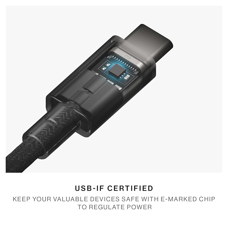 Native Union Pocket Cable 60W – армированный кабель USB-C для портативной зарядки - iPhone 15, 15 Pro, Pro Max, iPad Air, Galaxy S24, Flip 5, Fold 5