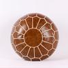 Moroccan PU Leather Pouf Embroider Craft Ottoman Home Modern Footstool Round 55*35cm Artificial Leather Unstuffed Cushion