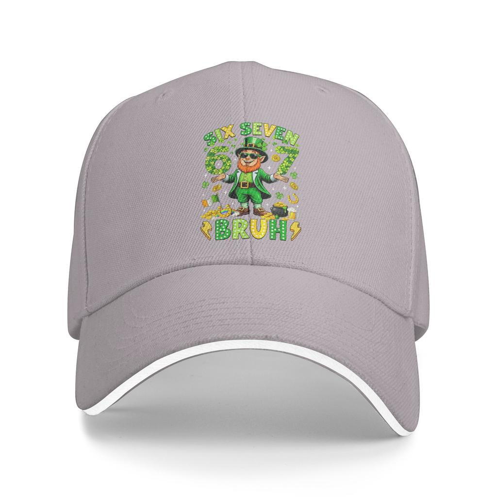 Six Seven Bruh St Patricks Day Leprechaun Meme 6 7 Casual Baseball Cap Trucker Hat Outdoor Gym Hip Hop Hats Unisex Baseball Caps