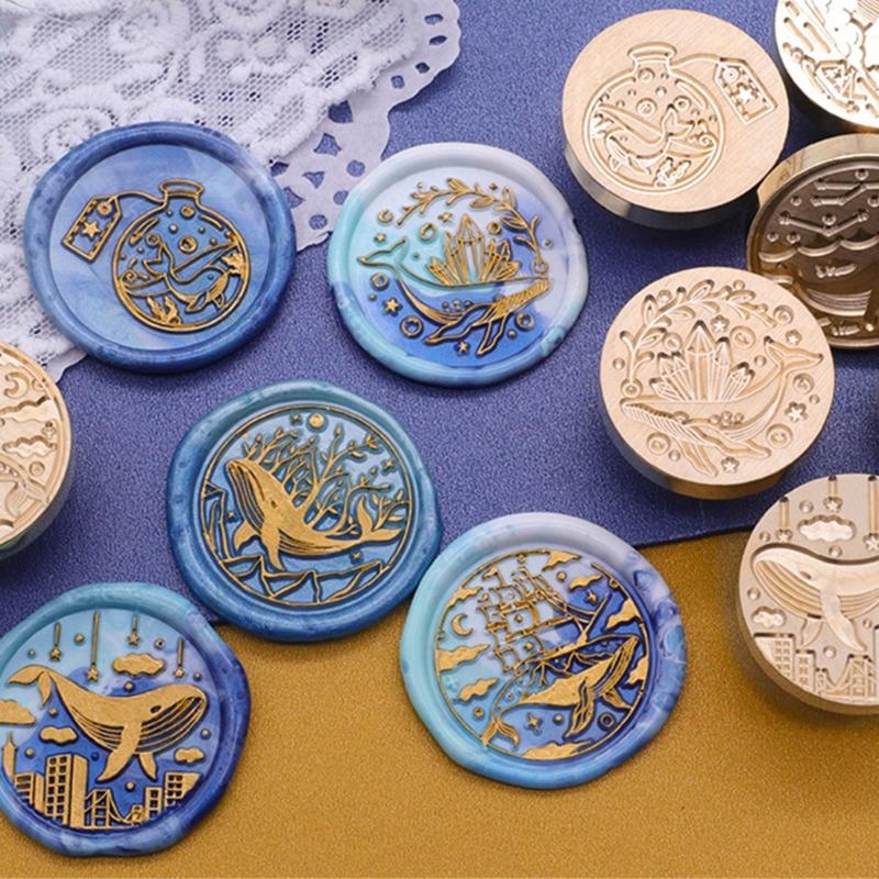 Голова восковой печати «Морское существо», Голова восковой печати из серии «Океан» для приглашений, писем, конвертов