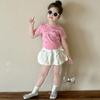 Sweet Bow Flower Bud Skirt New Children's Short Skirt Trendy Girl's Half Body Skirt  Kids