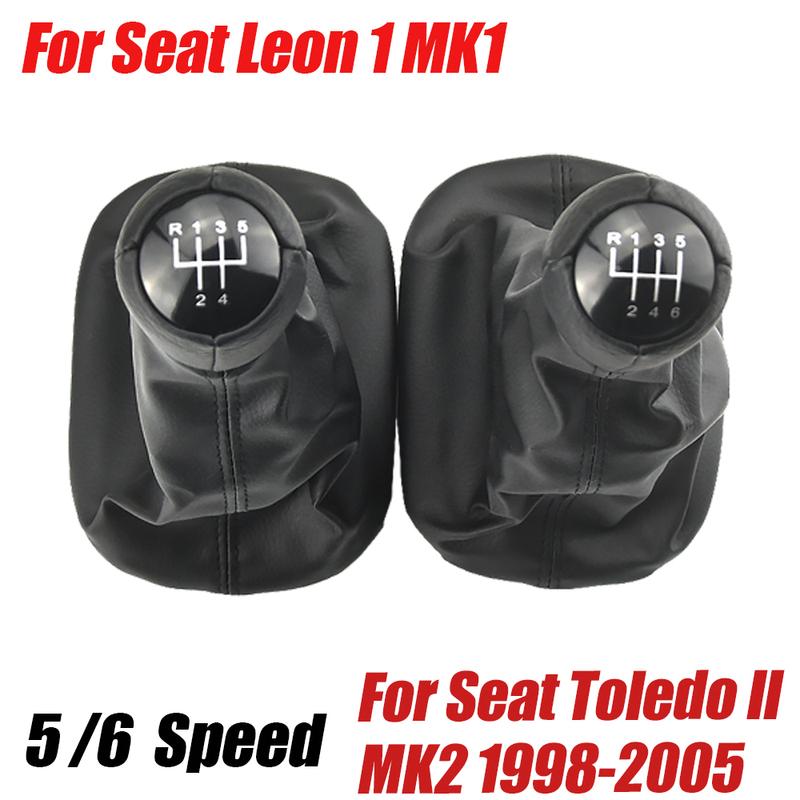 Fit For Seat Leon 1 MK1 Car Gear Shift Knob Head 5/6 Speed gear shift lever stick with Gaitor Boot Cover