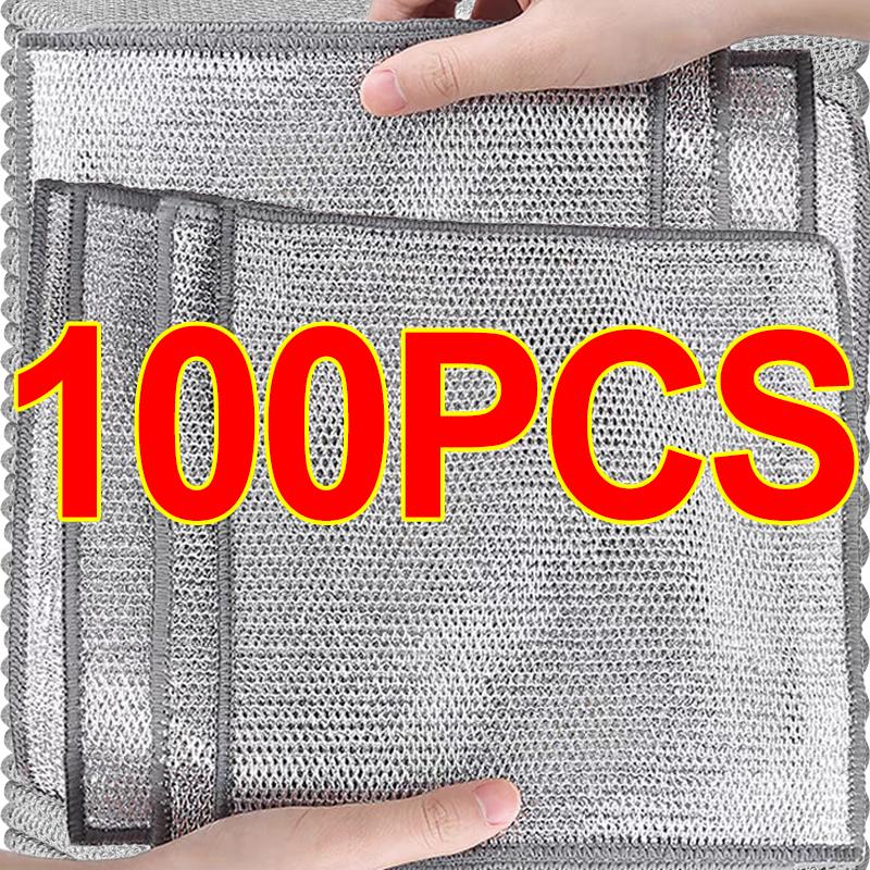 Металлическая проволока из стальной проволоки, тряпки, бытовая кухонная кастрюля, сковорода, мытье посуды, двухстороннее чистящее полотенце, тряпка для мытья посуды, оптовая продажа