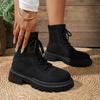 Fashionable New Round Toe Mesh Breathable Lace Up Riding Boots Comfortable Sexy Elegant And Casual Women'S Boots For Winter