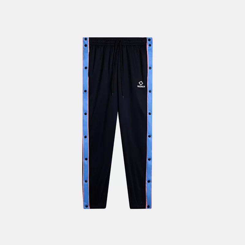 Quick-Release Basketball Training and Competition Pants with Side Snap Buttons, Loose-Fit Sports Long Pants for Men