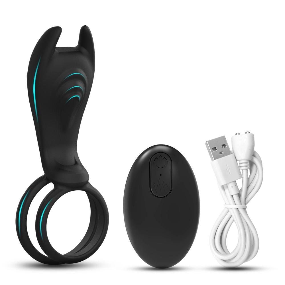 Вибрирующее кольцо для пениса с дистанционным управлением для мужчин, пар, двойное кольцо для пениса, кольцо для задержки эякуляции, стимулятор клитора, секс-игрушки