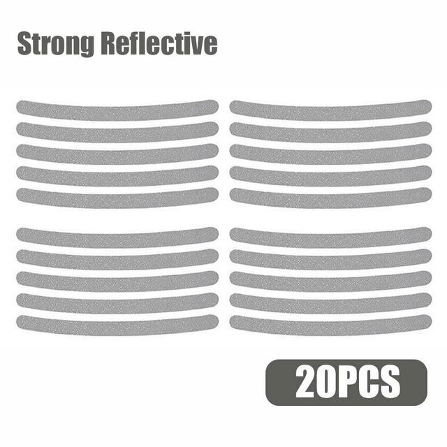 5/20 шт. Светоотражающая наклейка на ступицу колеса автомобиля, светоотражающие полосы на обод шины, светящаяся наклейка для ночной езды, аксессуары для стайлинга автомобиля