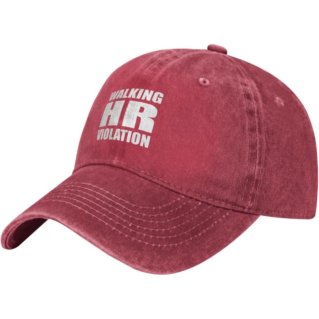 Walking HR Violation Baseball Cap Washed Cotton Adjustable Casual Dad Hat for Unisex