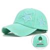 Регулируемая кепка Snapback Звезда Бейсбола Отверстие Джинсовая Стирка Y2K Школьная Старая Винтажная Кепки Осень Лето Рыболовная Кепка Мужчины Женщины Кепки Casquette Gorras