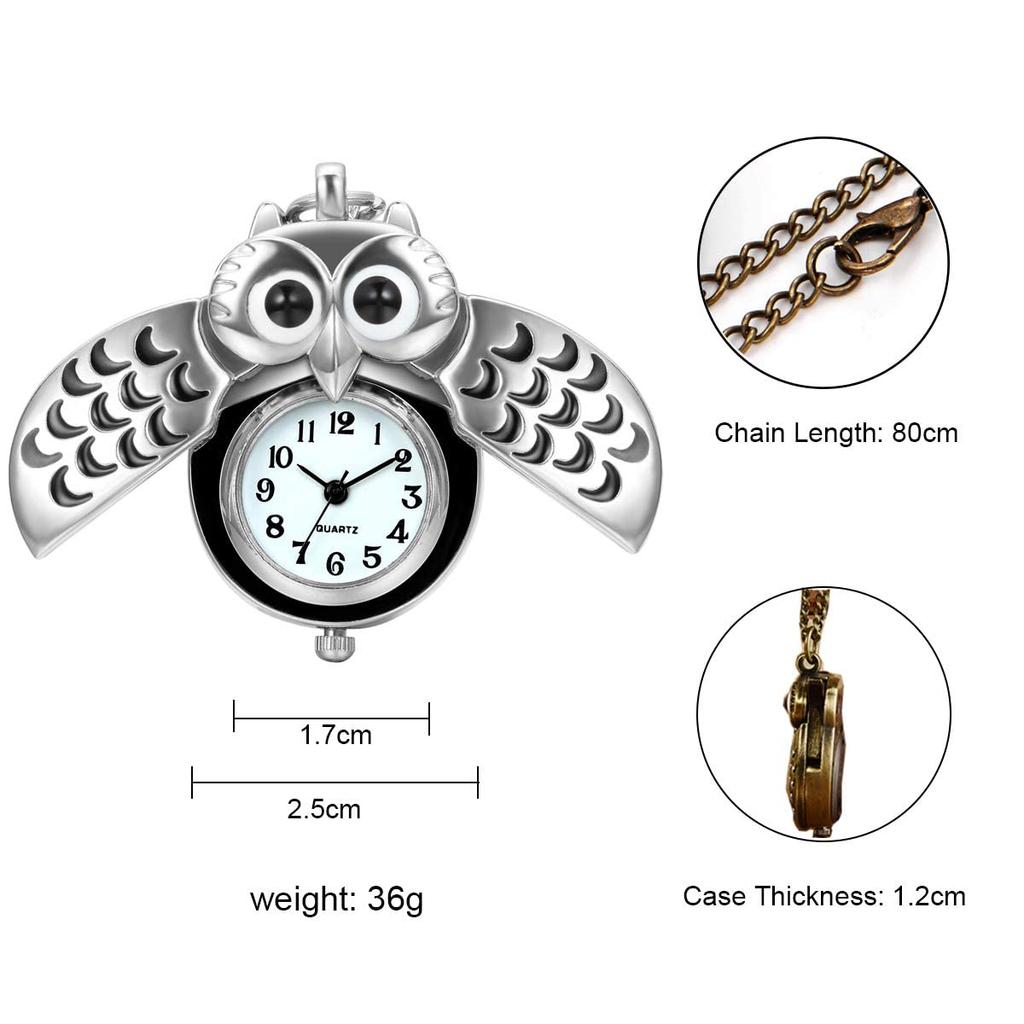 Карманные часы с изображением совы, милые часы с подвеской, повседневная мода