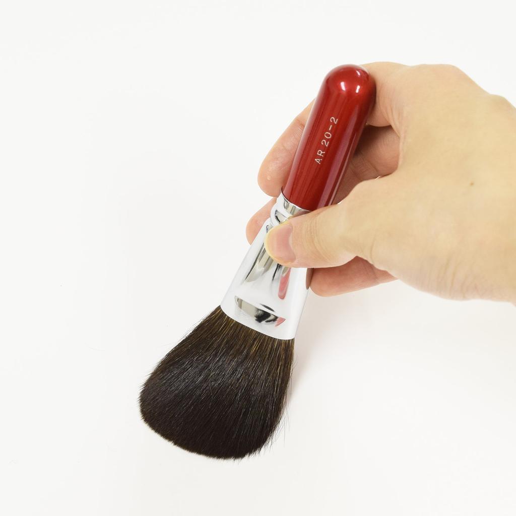 Под руководством Кумано Роккакукана Сакурадо Кисть для пудры Серая белка Красный стержень Профессиональная спецификация ARRS20-2 (Плоский) 100%
