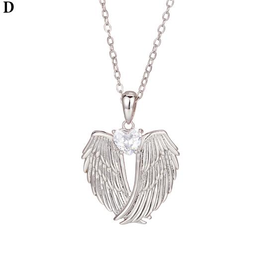 Ожерелье с крыльями ангела, горный хрусталь, крылья хранителя, ожерелье с подвеской, циркон, камень рождения, ювелирное украшение, подарок для нее